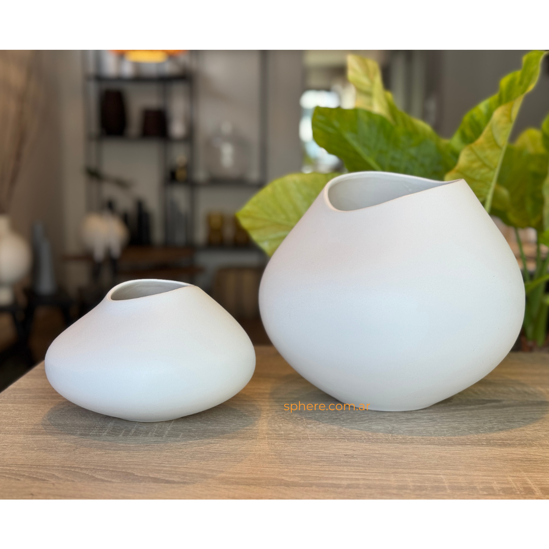 Jarron blanco Camboya para decorar