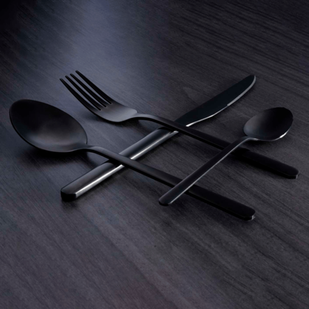 Juego de cubiertos negros Onyx para 6 personas - 24 piezas