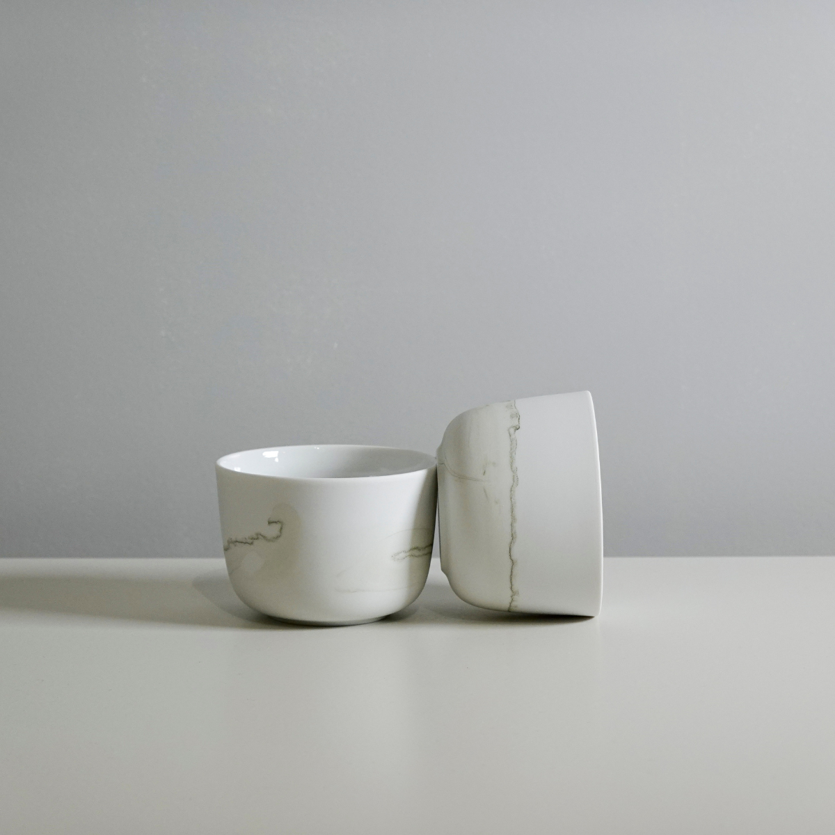 Juego de 4 tazas para Café Doble con diseño verde seco Khala