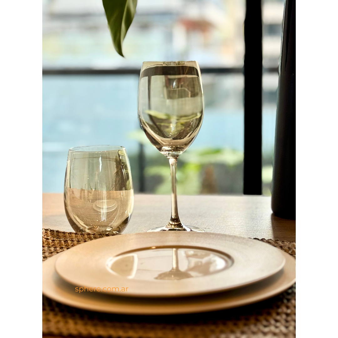 Juego de 6 Copas transparentes color champagne Brillant