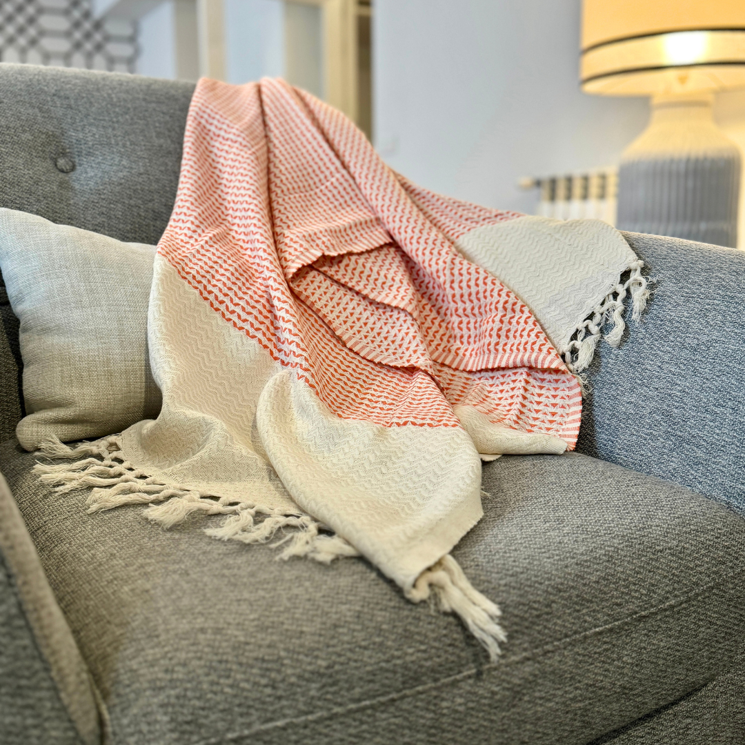 Manta para decorar Sun Naranja - Colección Briza