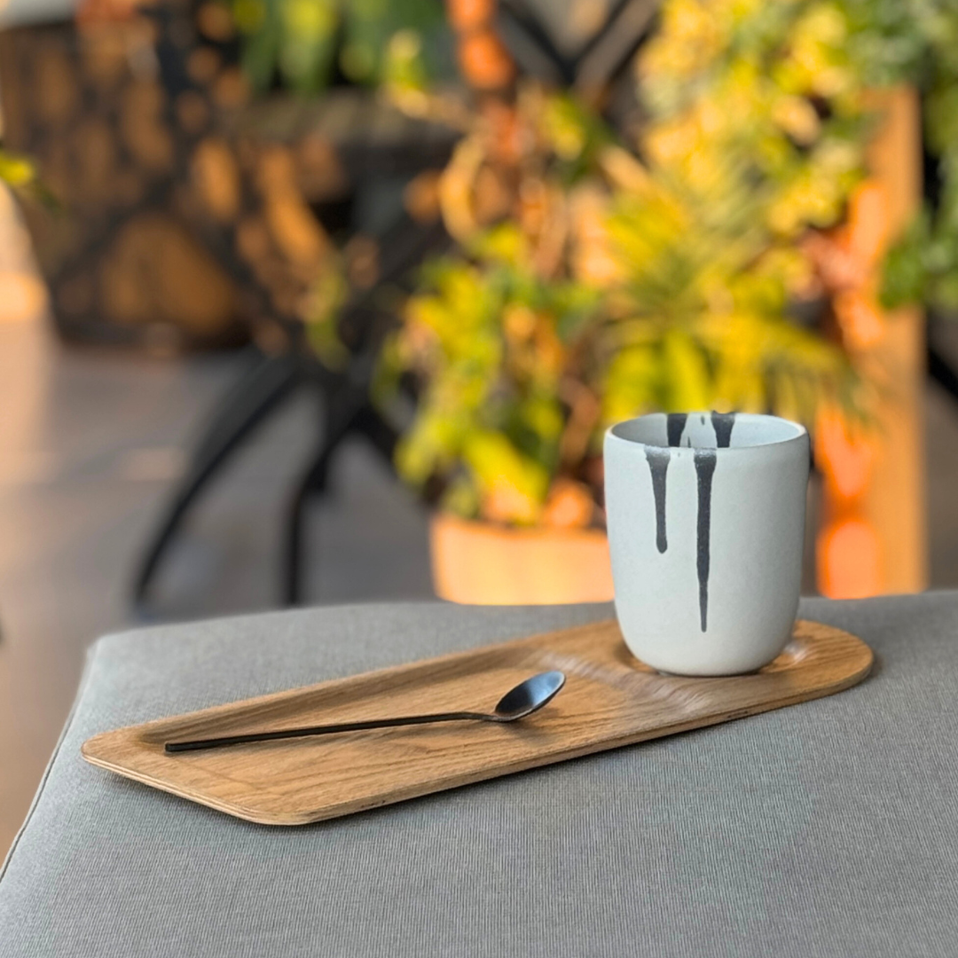 Juego de 6 Cuencos tazas para cafe Doble o te color Off White Macchia