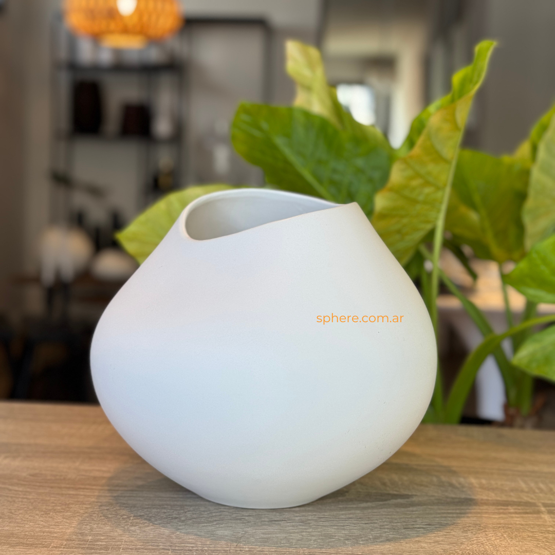 Jarron blanco Camboya para decorar