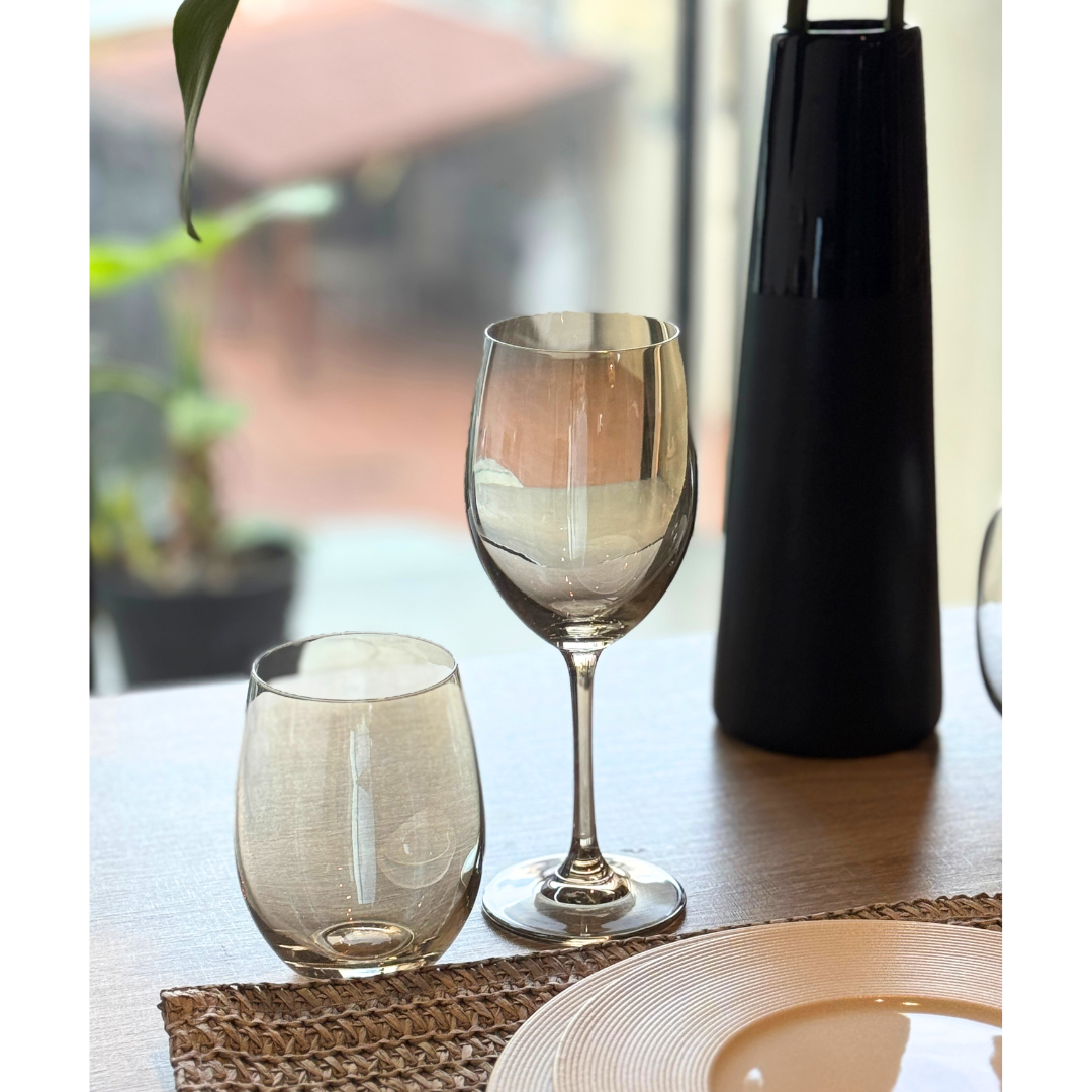 Juego de 6 Copas transparentes color champagne Brillant