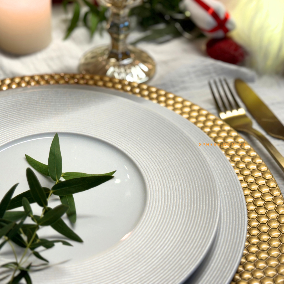 Juego de Platos de porcelana color blanco modelo Milos