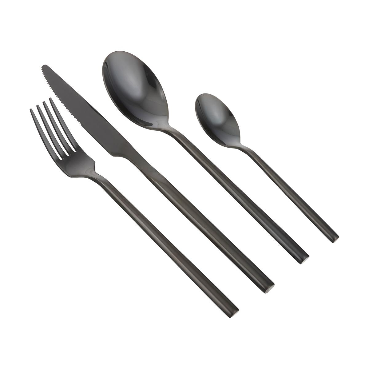Juego de cubiertos negros Onyx para 6 personas - 24 piezas