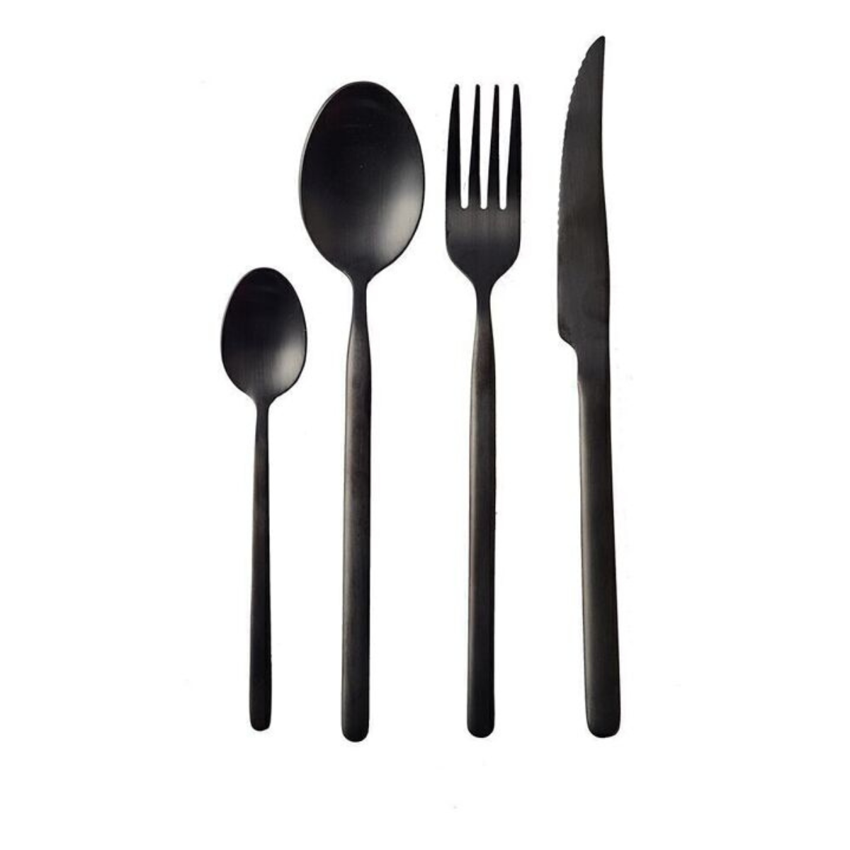 Juego de cubiertos negros Onyx para 6 personas - 24 piezas