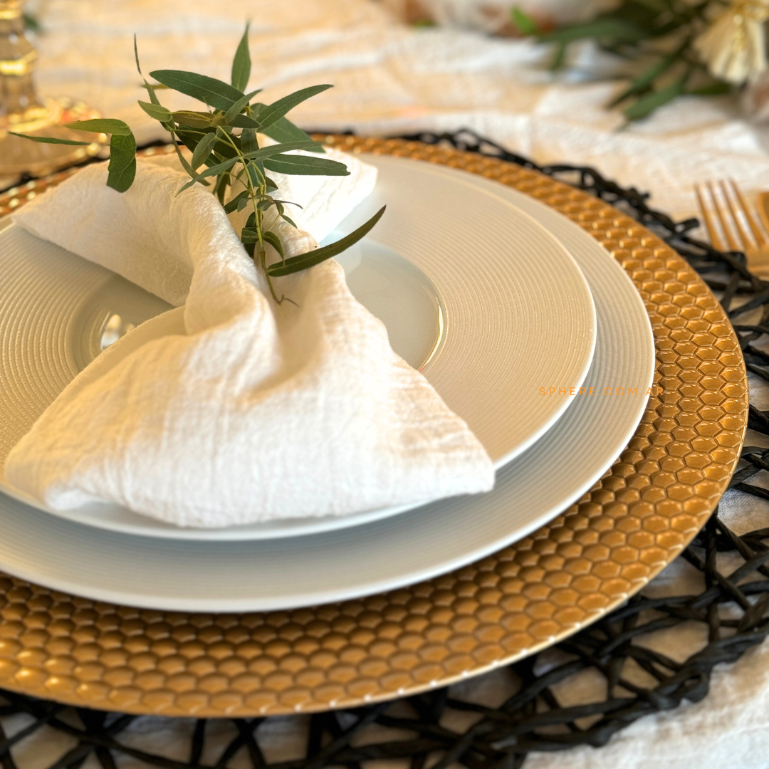 Juego de Platos de porcelana color blanco modelo Milos