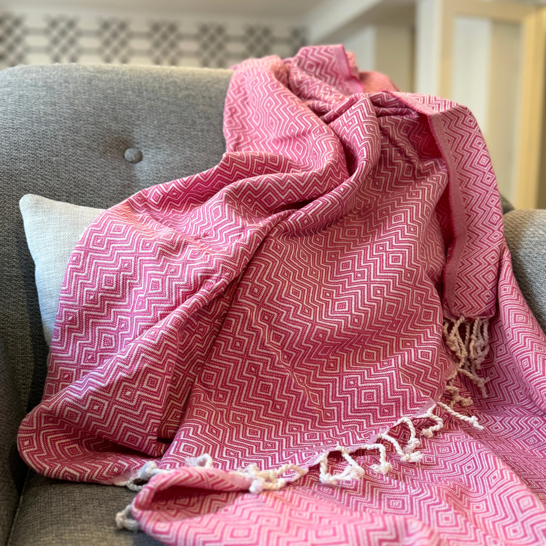Manta para decorar Rosé Pink - Colección Briza