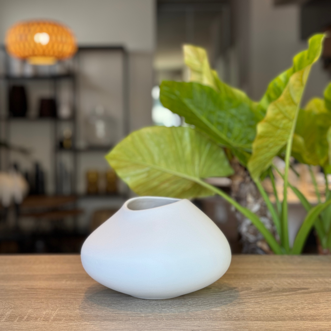 Jarron blanco Camboya para decorar