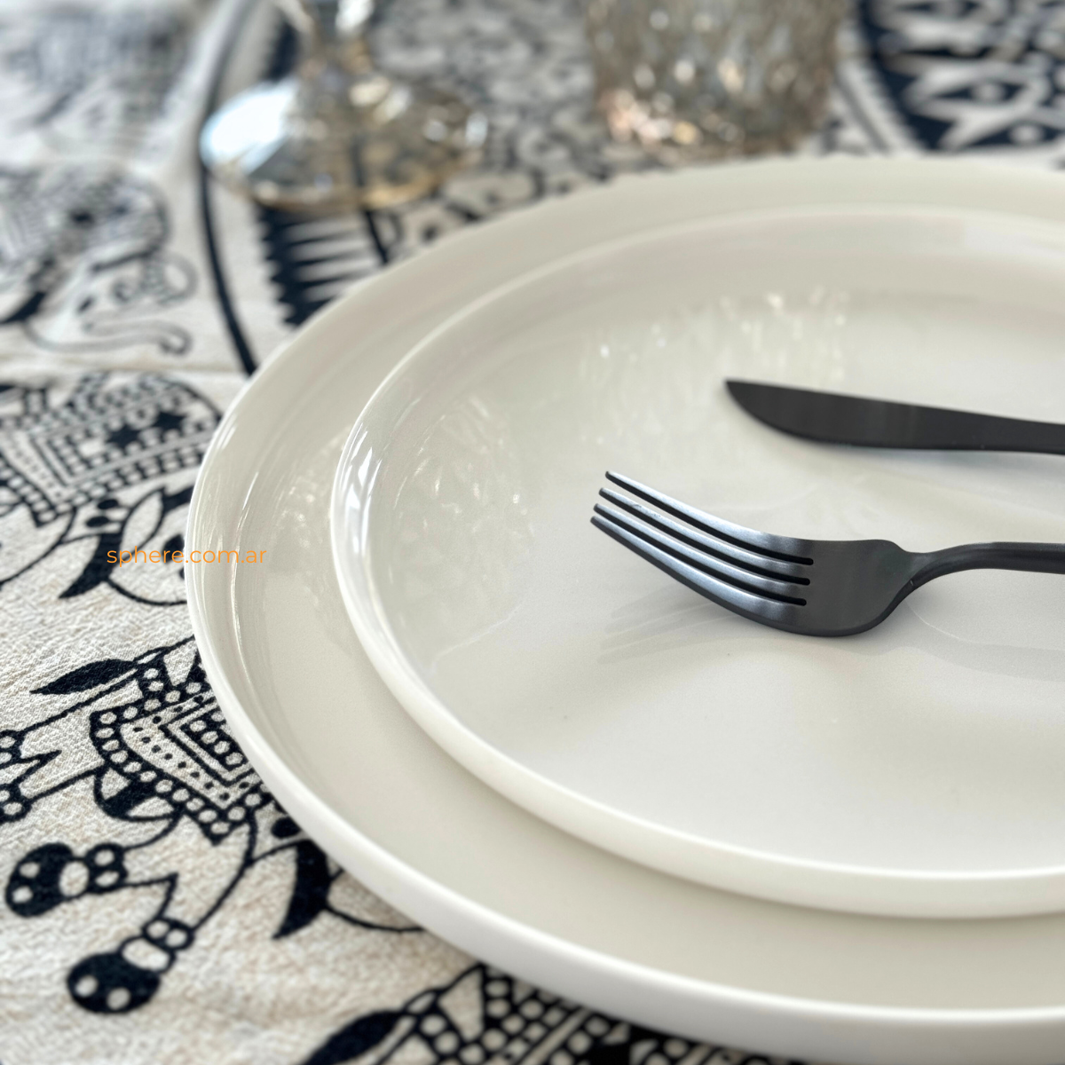 Juego de platos de porcelana Bianco para 6 personas de porcelana off white