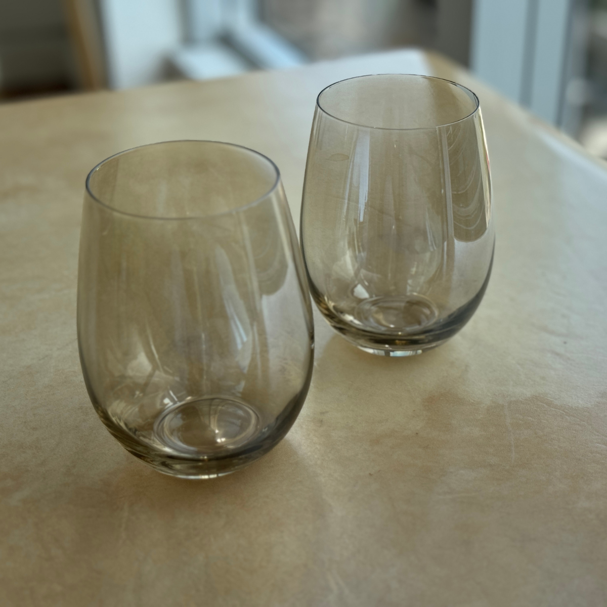 Juego de 6 Vasos transparentes color champagne Brillant