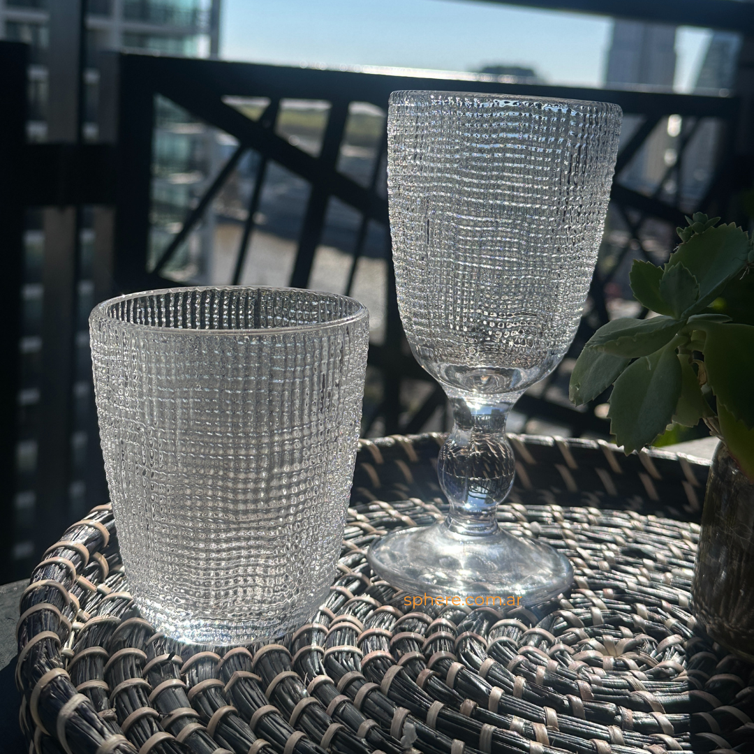 Juego de 6 Copas con relieve transparentes Tuscany