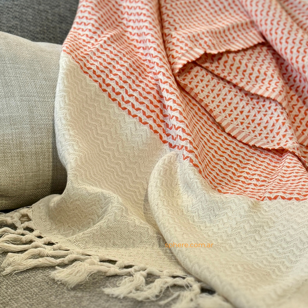 Manta para decorar Sun Naranja - Colección Briza