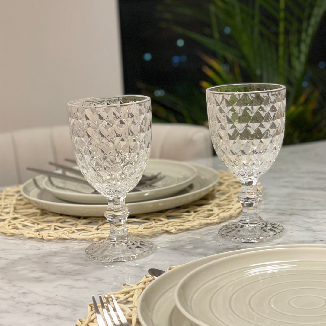 Set de 6 Copas transparentes con relieve Taormina