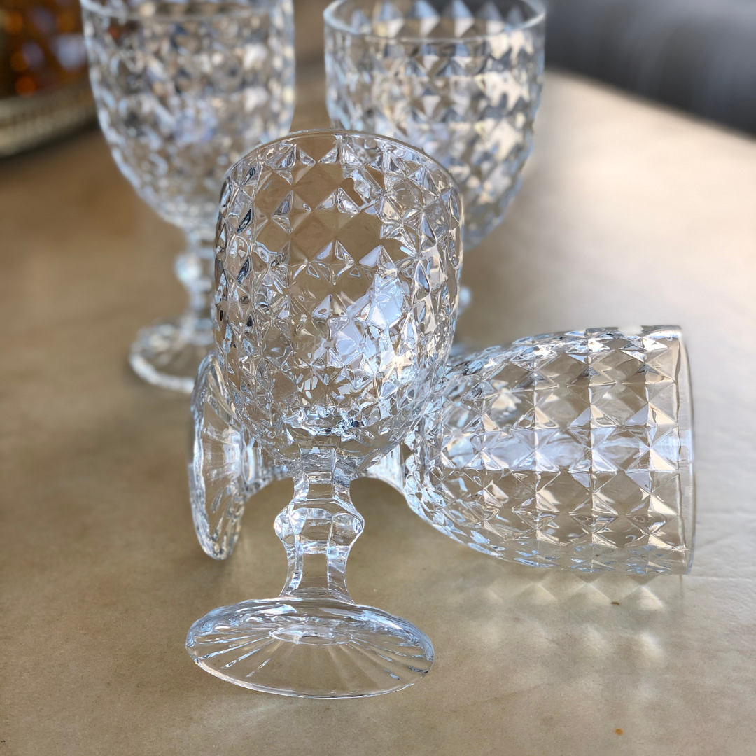 Set de 6 Copas transparentes con relieve Taormina