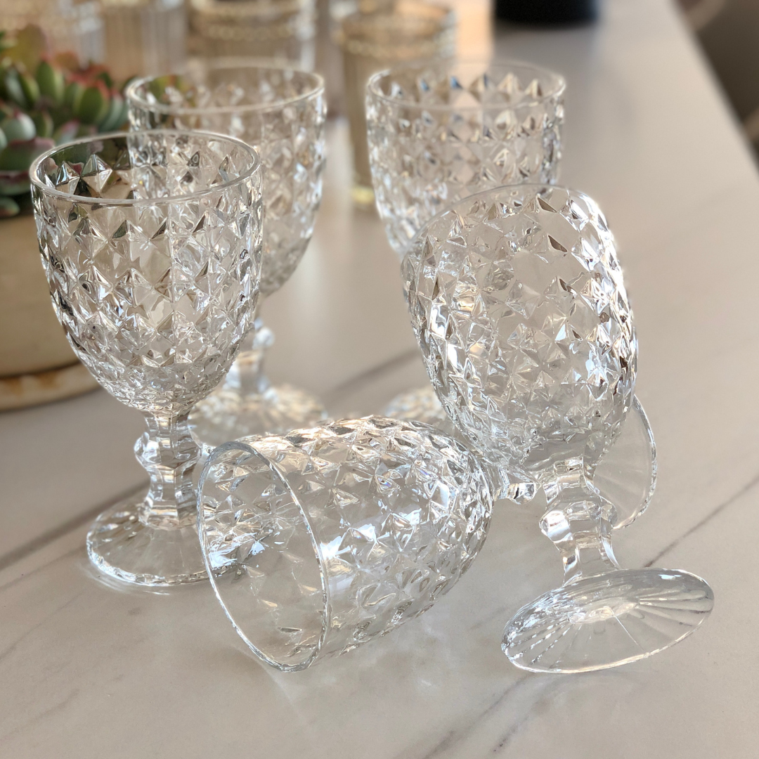 Set de 6 Copas transparentes con relieve Taormina