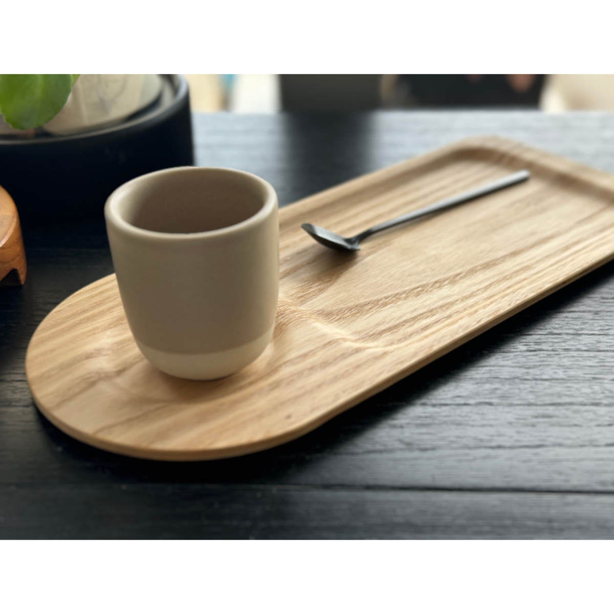 Bandeja Essenza de madera para tazas y cuencos de cafe/te