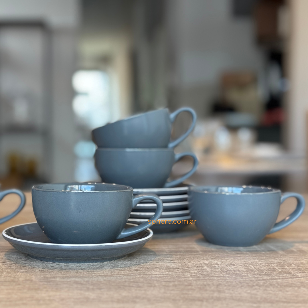 Juego de 6 tazas grises Brew