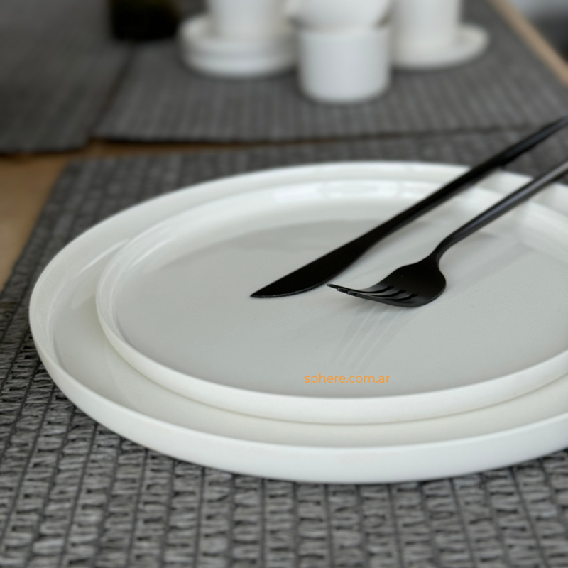 Juego de platos Bianco para 6 personas de porcelana off white