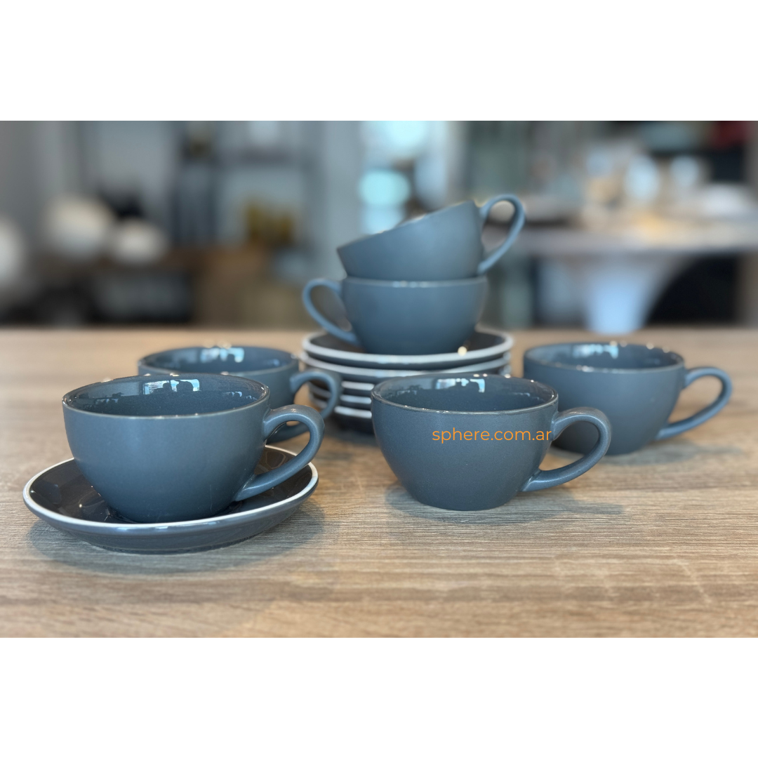 Juego de 6 tazas grises Brew