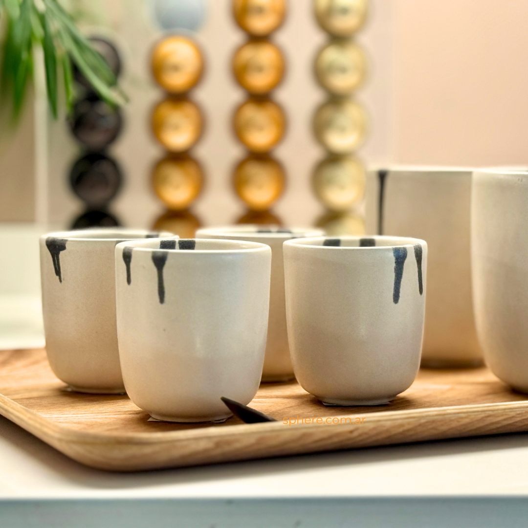 Juego de 4 Cuencos para cafe color off white Macchia