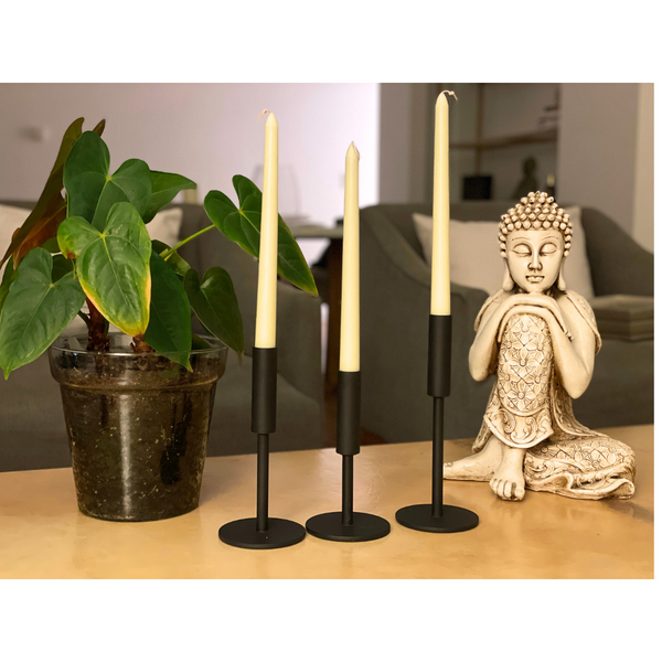 Juego de 3 Candelabros negros Fika