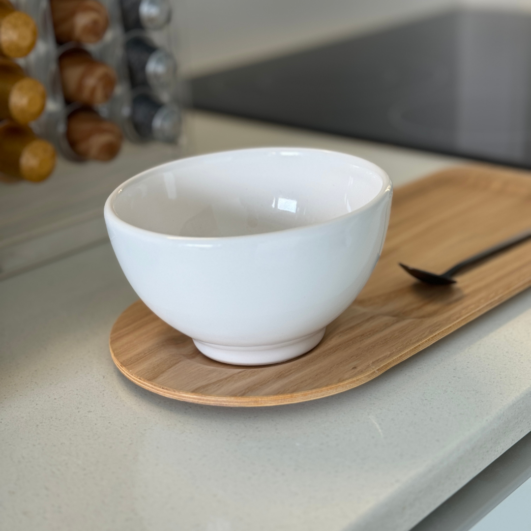 Set de 4 Cuencos off white para cafe doble  y te Asha (brillante)