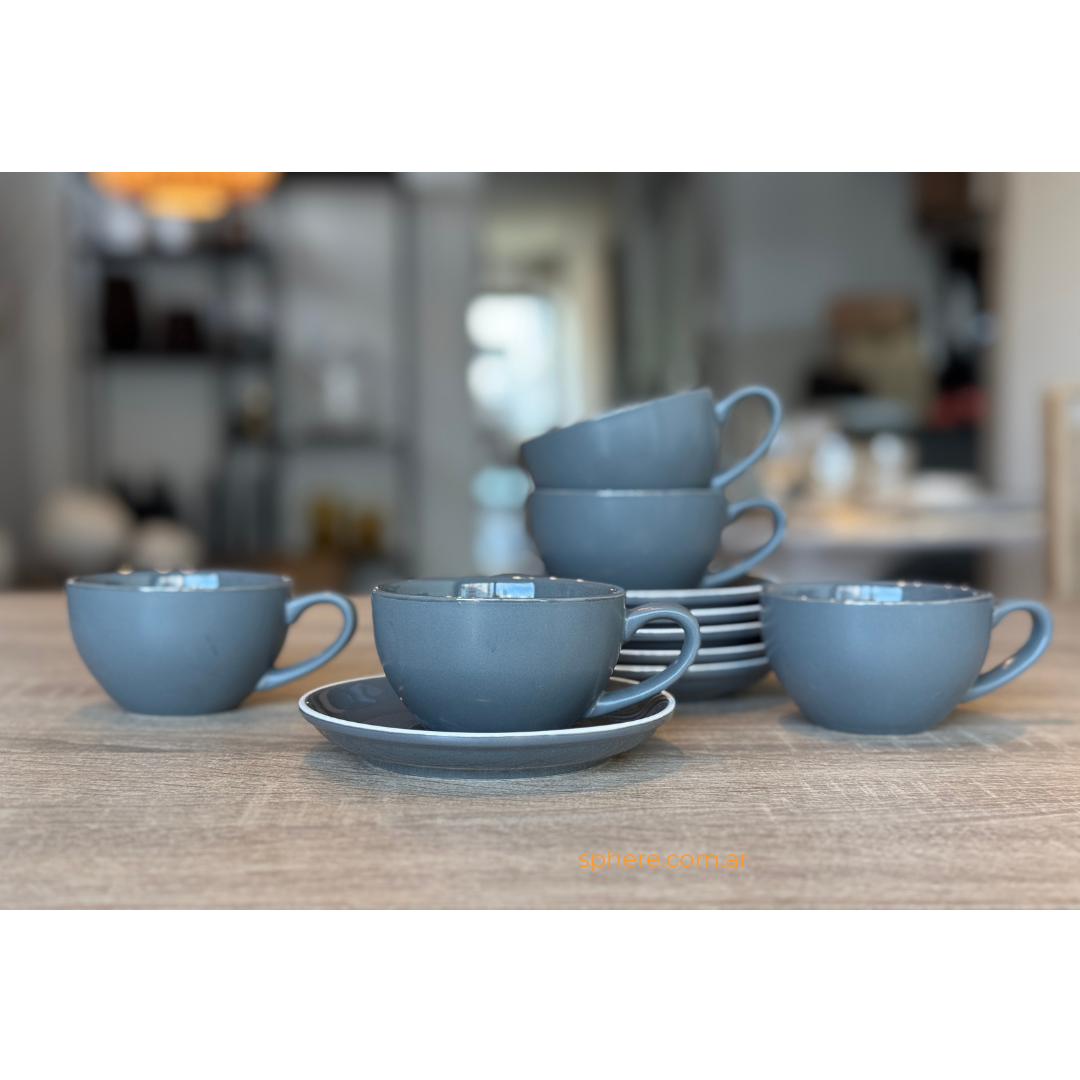 Juego de 6 tazas grises Brew