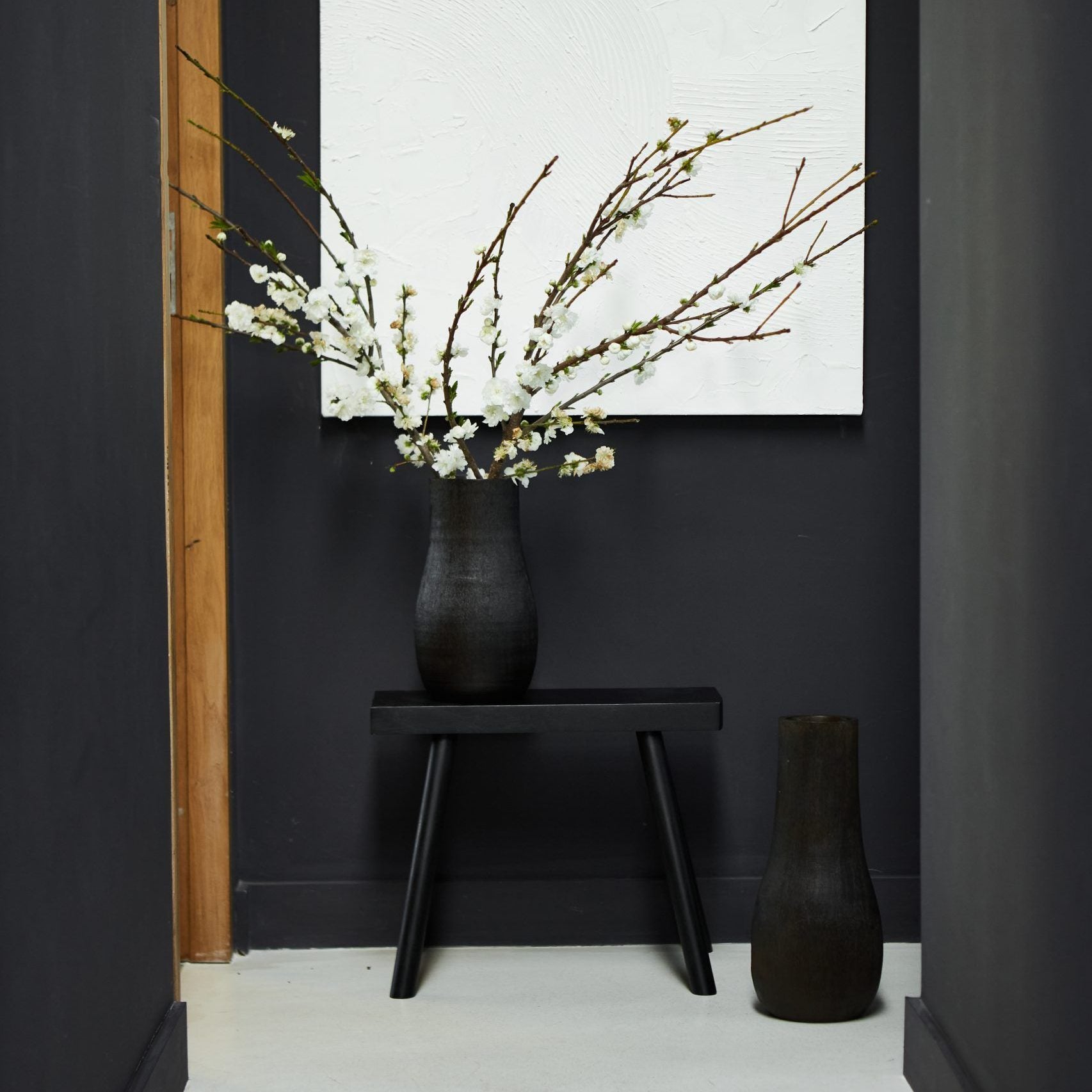 Mesa Auxiliar Banco de madera negro Lisboa