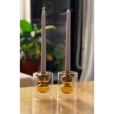 Floreros de vidrio Amber Stack - Colección Bloom