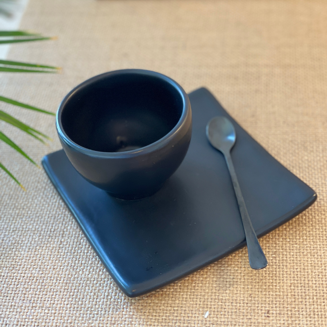 Cucharas negras para café y té Innan - Pack de 6 unidades